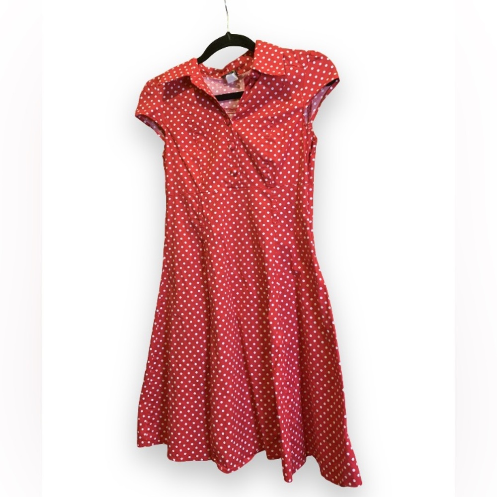 Petals USA vintage pinup red and white polka dot dress
